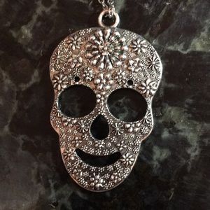 Stainless Steel Silver Skull Necklace